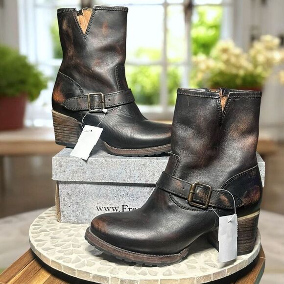 Freebird by Steven Carlito Boots Distressed Leather Ankle Mid-Calf Women’s Size - Picture 14 of 15